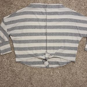 Striped Gray and White Women's Top